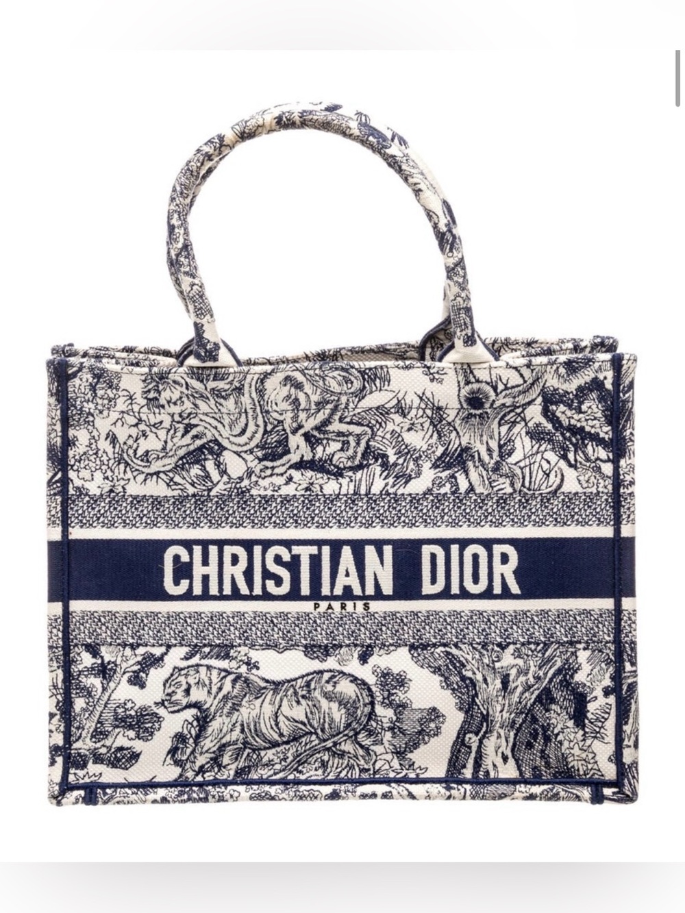 Christian Dior Book Medium Tote in Toile de Jouy